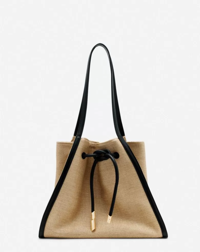 Donne Lanvin Borsa Sequence In Pelle E Rafia