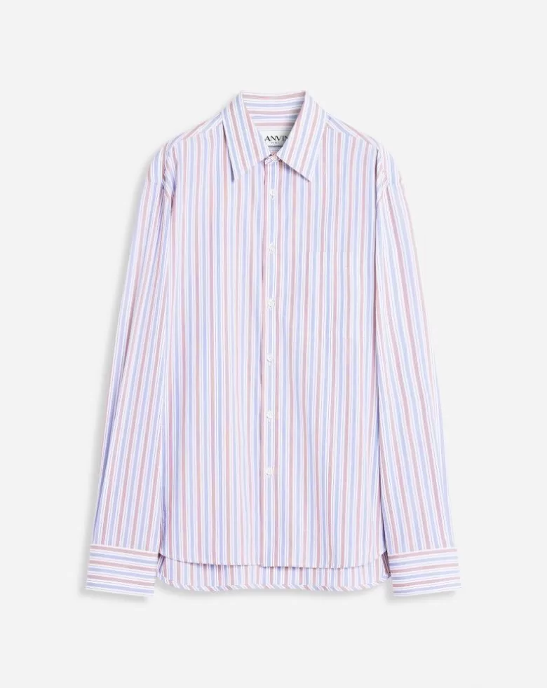 Uomini Lanvin Camicia Larga A Righe