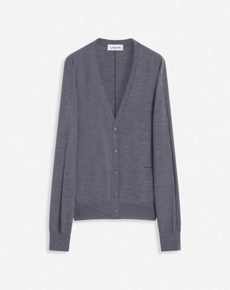 Uomini Lanvin Cardigan In Maglia Dritta