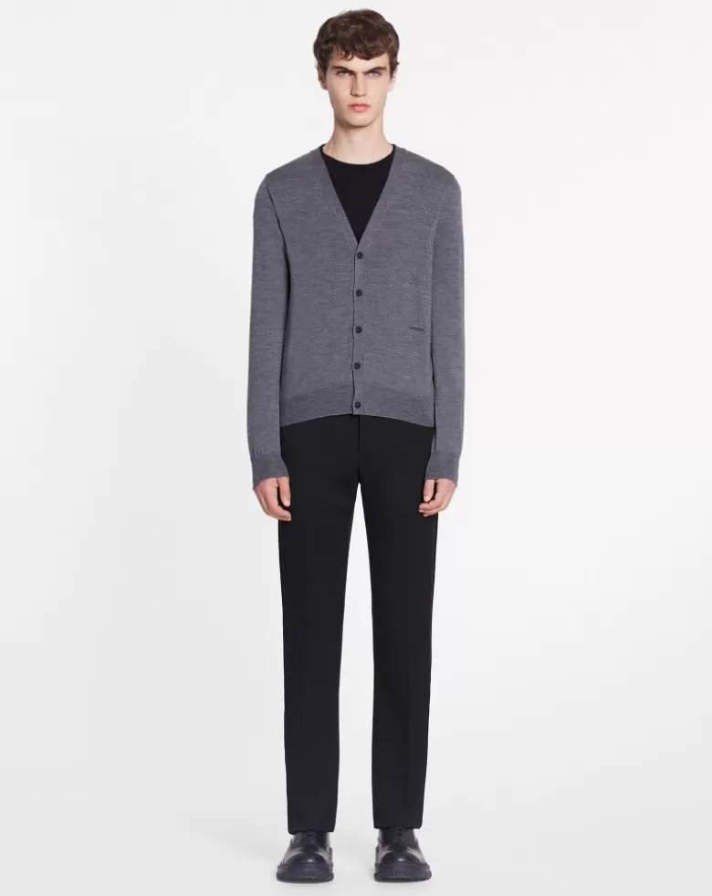 Uomini Lanvin Cardigan In Maglia Dritta