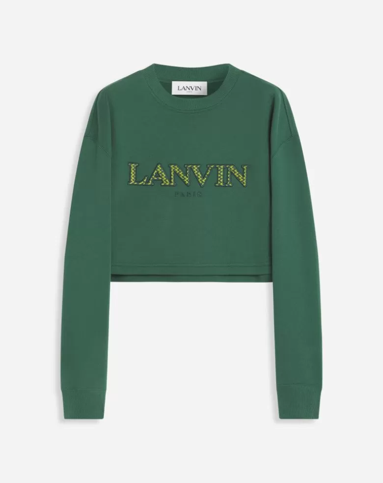 Donne Lanvin Felpa Cropped Con Ricamo Cord