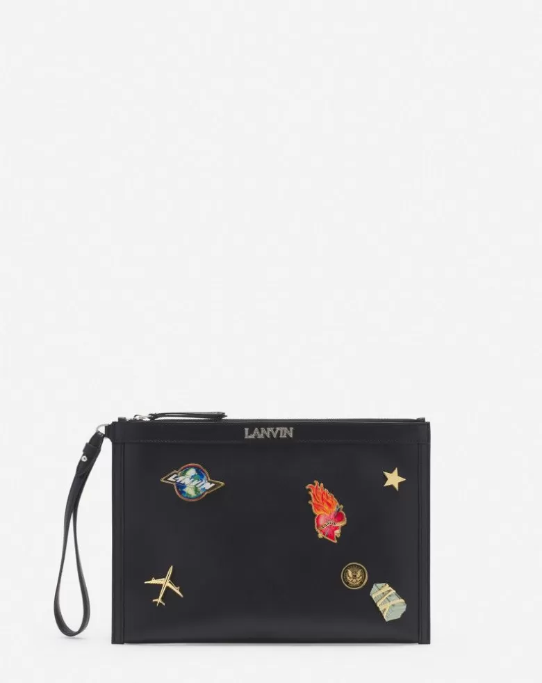 Uomini Lanvin Pochette X Future In Pelle Con Perline