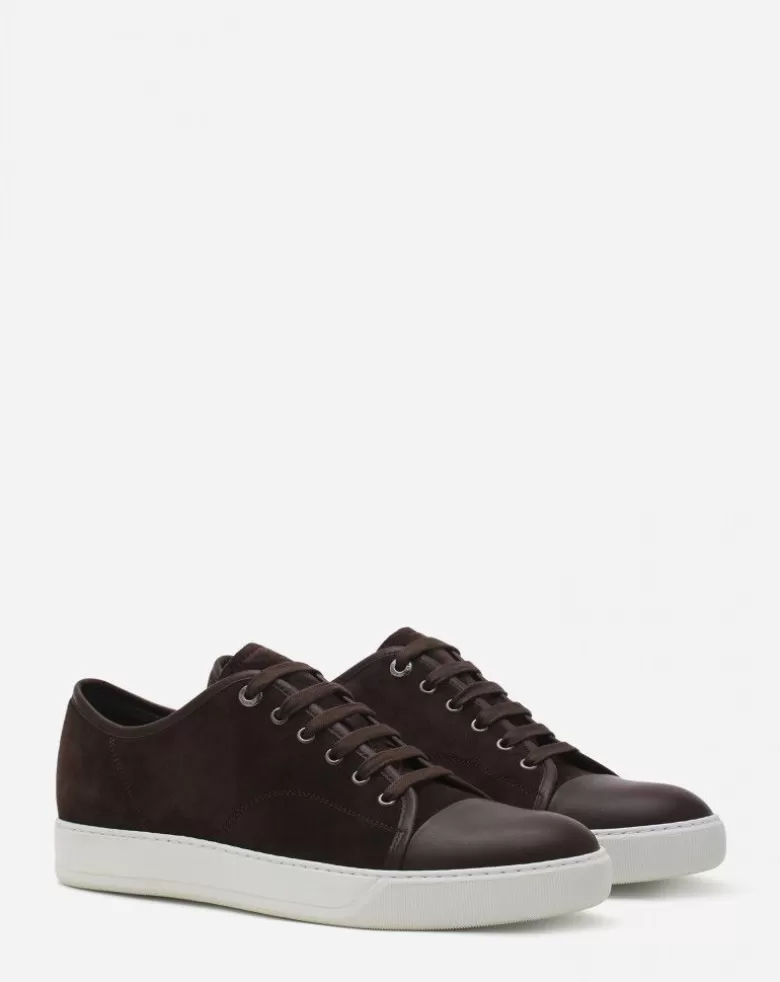 Uomini Lanvin Sneakers Dbb1 In Pelle E Camoscio