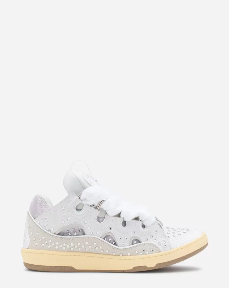 Uomini Lanvin Sneakers In Pelle Con Strass