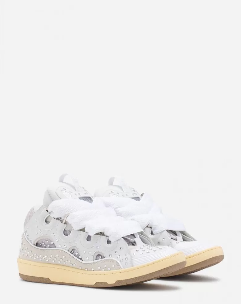 Uomini Lanvin Sneakers In Pelle Con Strass