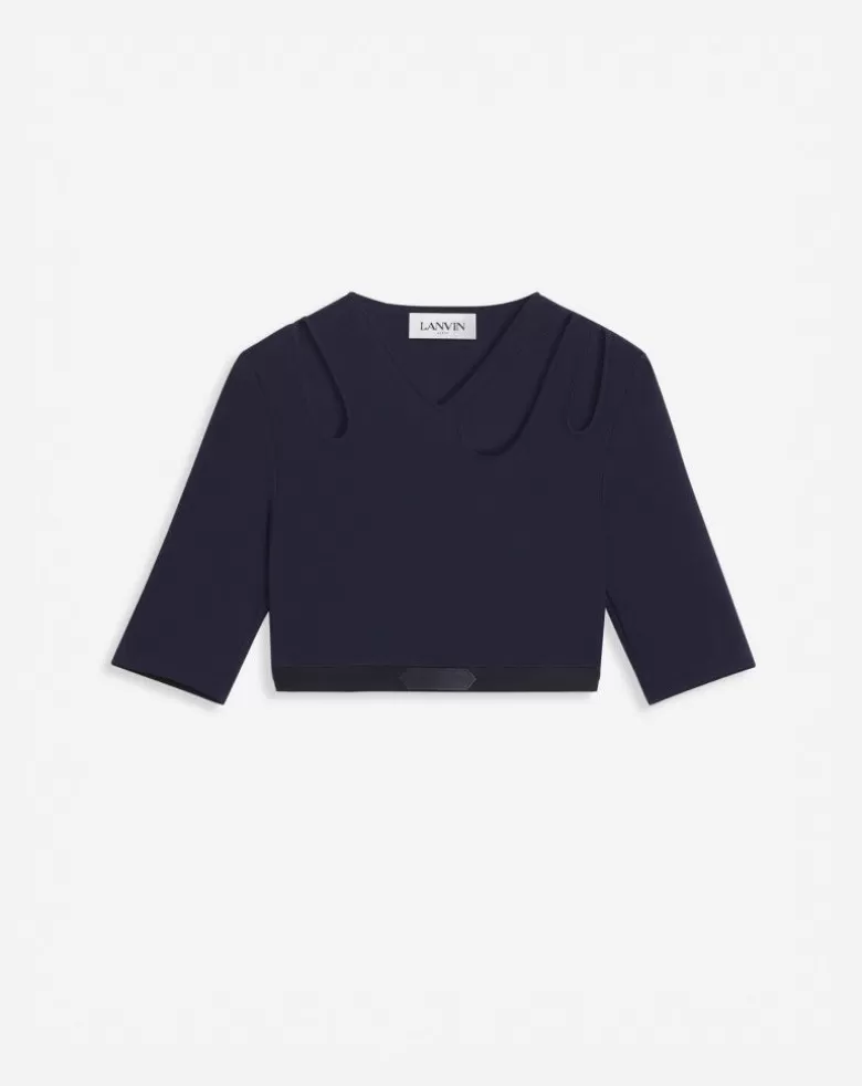 Donne Lanvin Top Corto Con Tagli