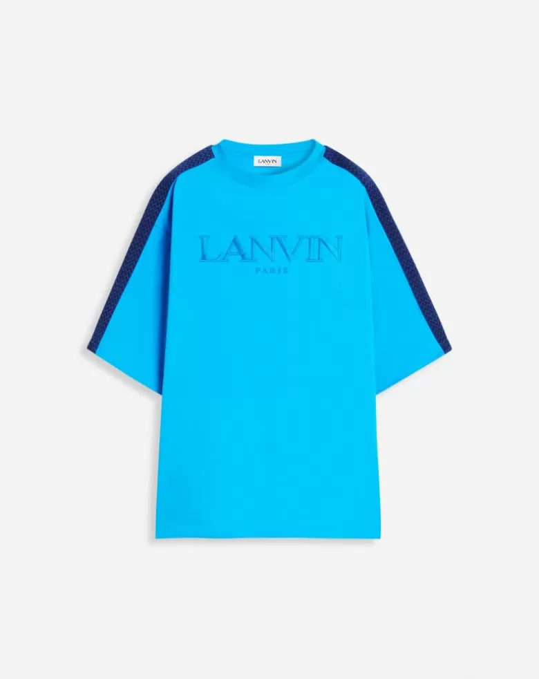 Uomini Lanvin T-Shirt Ampia Con Ricamo Lato Curb