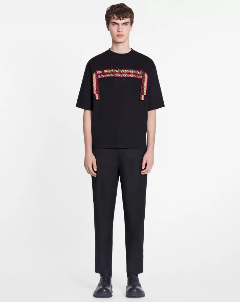 Uomini Lanvin T-Shirt Oversize Ricamata Curb