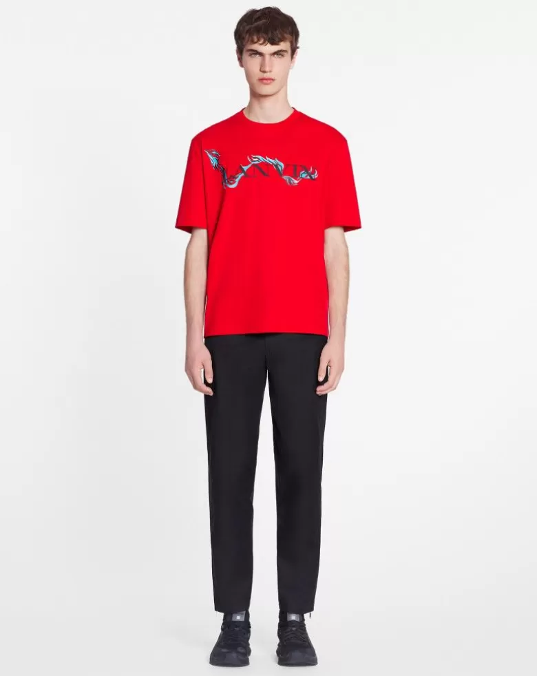 Uomini Lanvin T-Shirt Unisex Con Stampa Drago